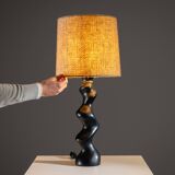 Sculptural wooden Typ 42 table lamp by Temde