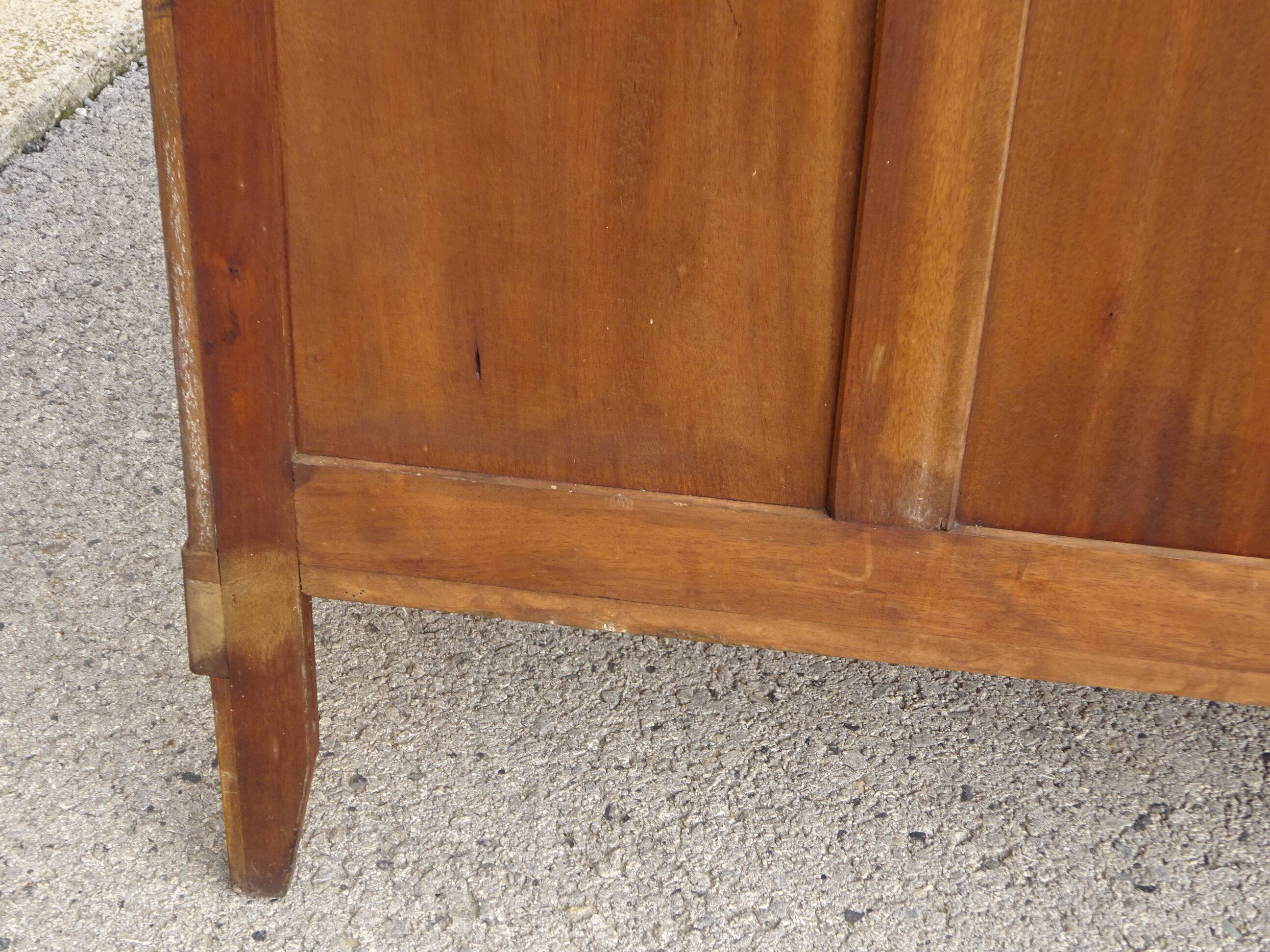 Louis XVI style walnut burl buffet with gilt bronze mounts