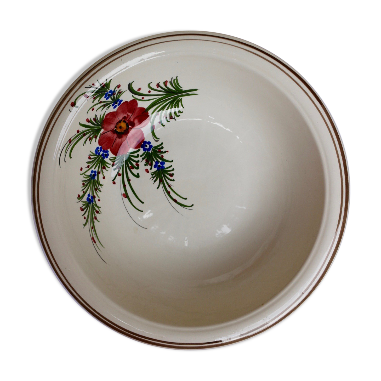 Salad bowl in antique earthenware