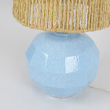 Lampe boule bleue mouchetée