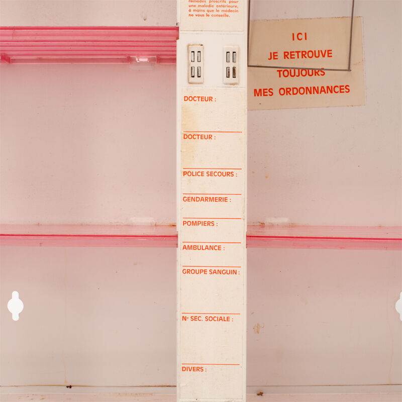 Medicine cabinet space metal double door with key Nightingale vintage