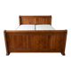 Double bed 160 cm in solid walnut with electric mattress base.