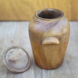 Olive wood lidded pot, storage pot, wooden pot, wooden box, storage pot, kitchen