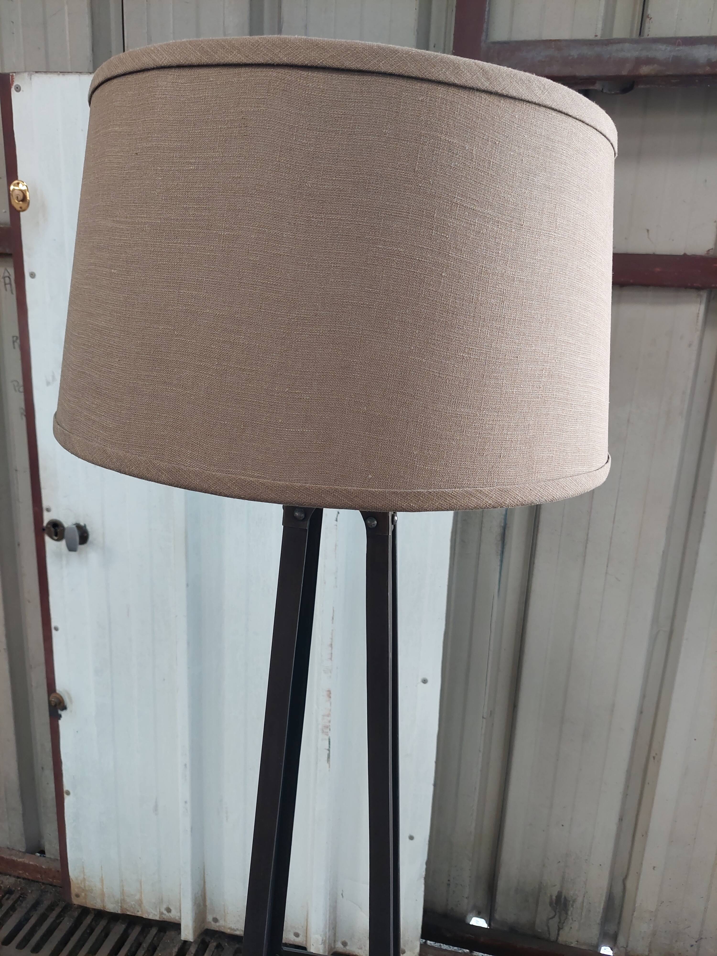 Dark brown industrial floor lamp