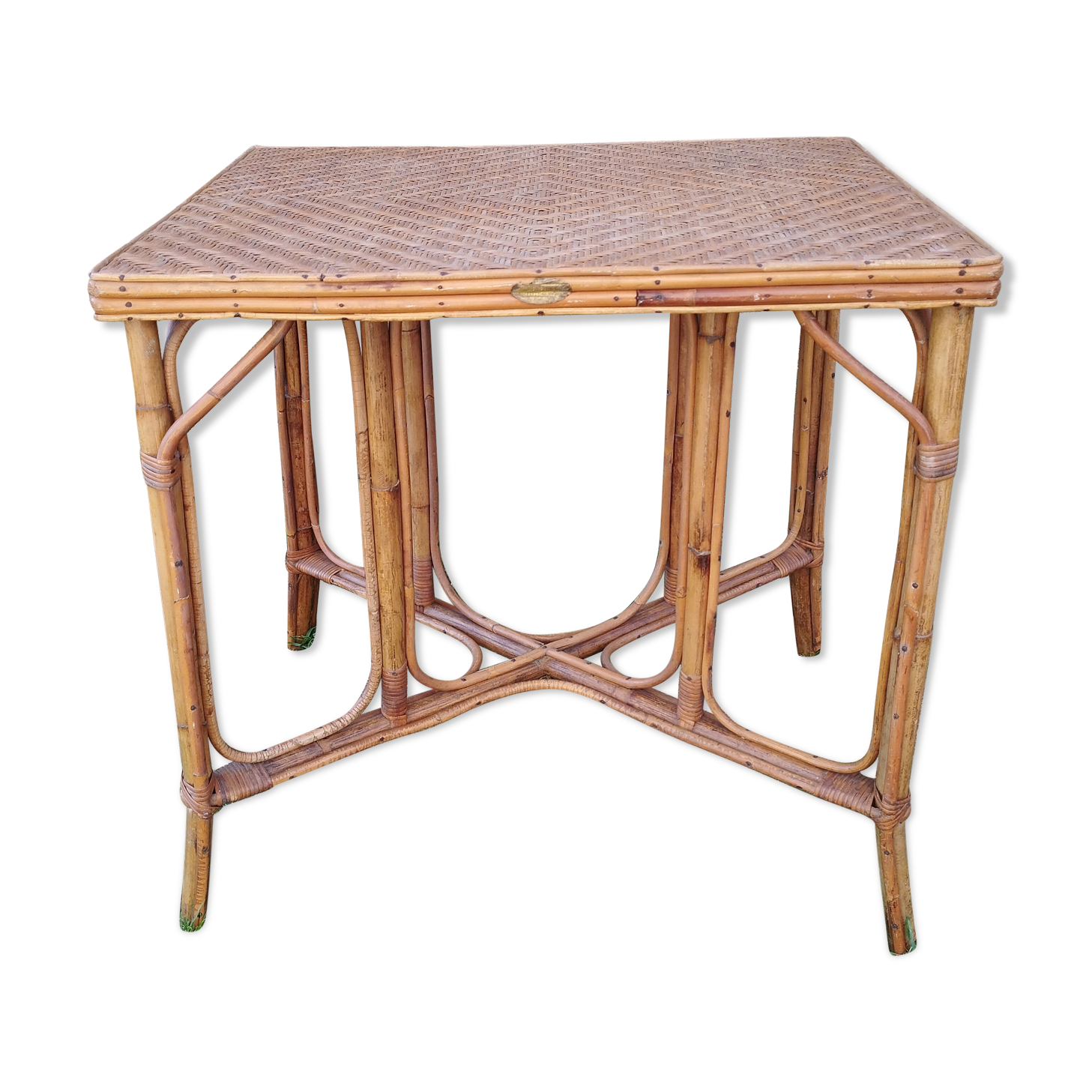 Old rattan table