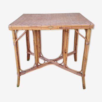 Old rattan table