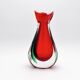 Vase sculpture murano michele onesto oball sommerso rouge vert 23.5cm