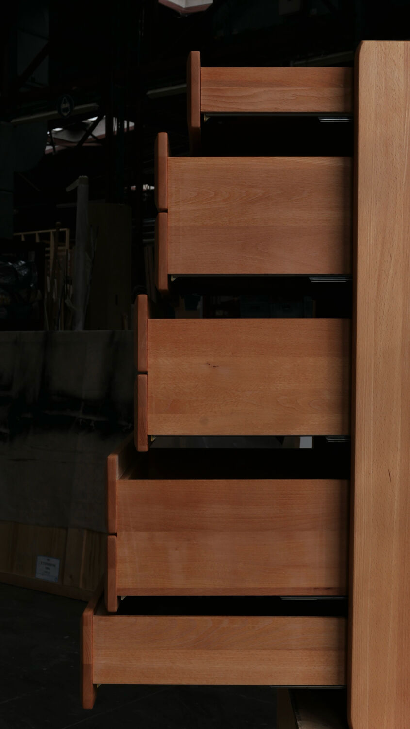 High chest of drawers in solid elm from Maison Seltz