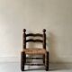 Vintage  chair in turned wood and straw, . 1950