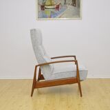 Mid-century armchair with folding footrest, 1960s