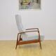 Mid-century armchair with folding footrest, 1960s
