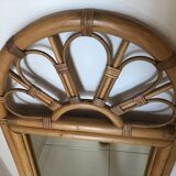 Rattan mirror and vintage bamboo  50x100cm