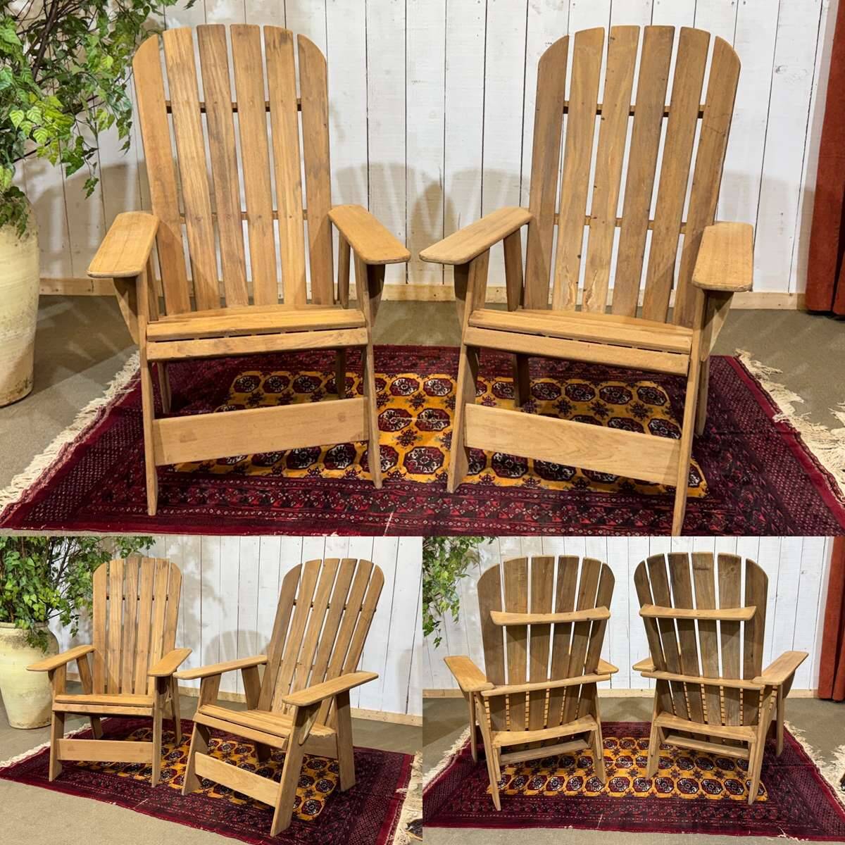 Pair of Indian teak armchairs