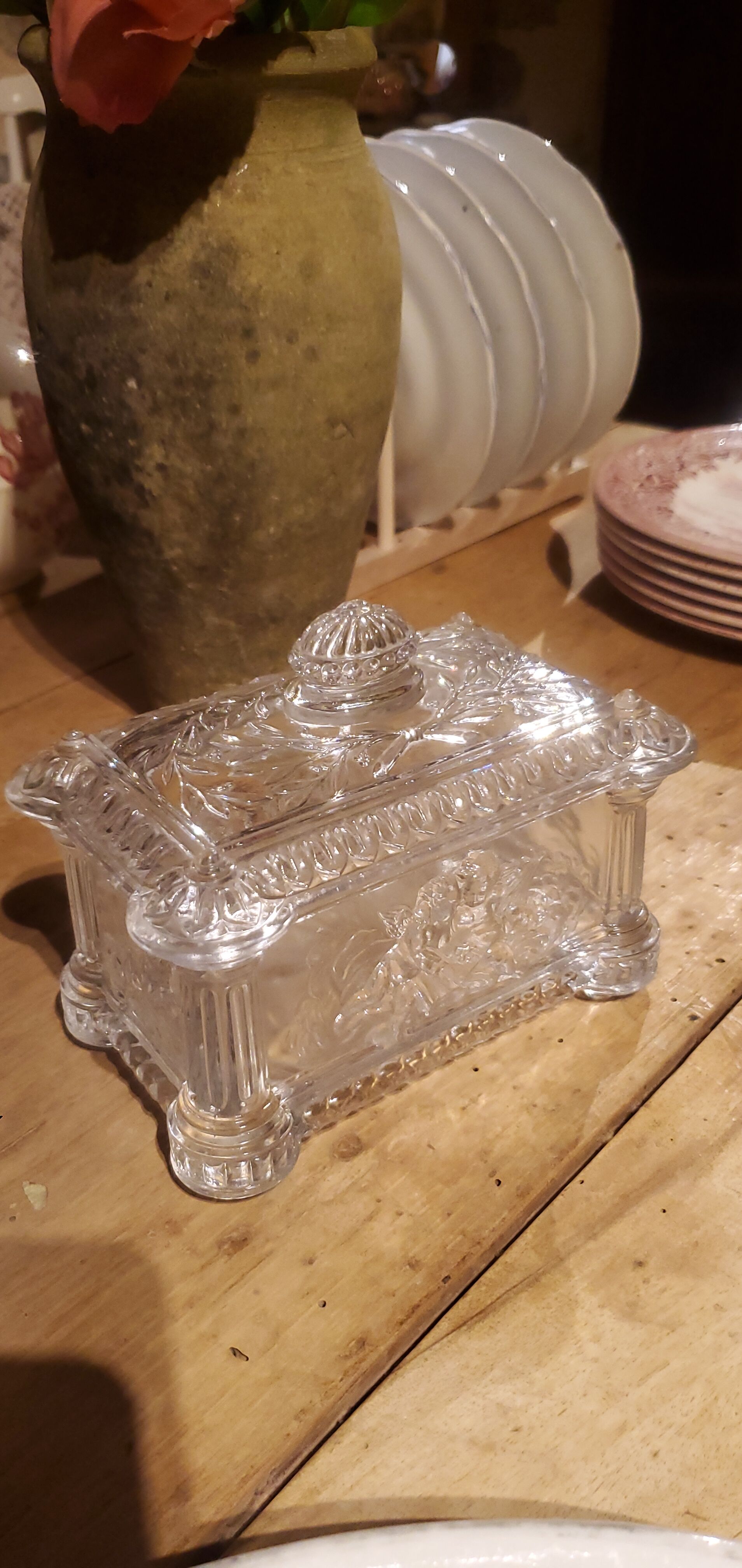 Bonbonnière en cristal 19ème siècle