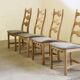 Chaises en chêne à dossier haut / échelle de style Henning Kjærnulf, années 1960, ensemble de 4