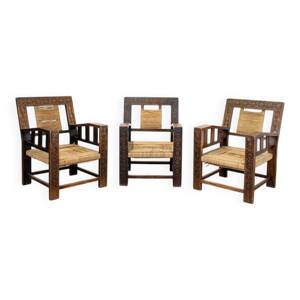 3 fauteuils néo-basques