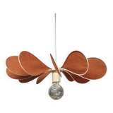 12-blade propeller suspension in rattan and terracotta linen