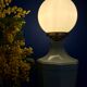 Vintage table lamp in blue ceramic and white opaline.