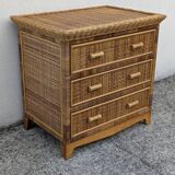 Rattan and wicker chest of drawers