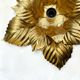 Vintage 1970s - 80s gold leaf metal flower wall light.