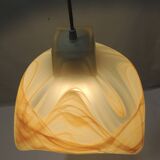 1970s vintage honey marbled glass suspension – retro design light fixture