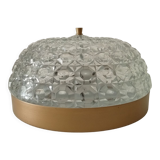 Art Deco ceiling lamp in structured glass 50s