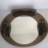 Lupi Cristal Luxor mirror with 2 integrated wall lights and shelf