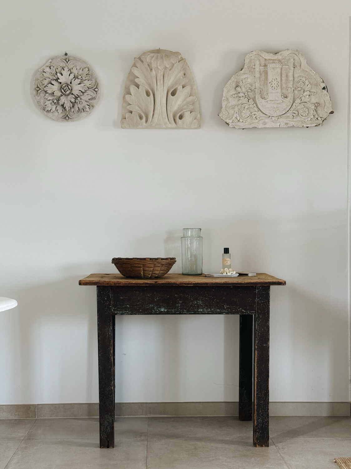 Wabi sabi patinated table