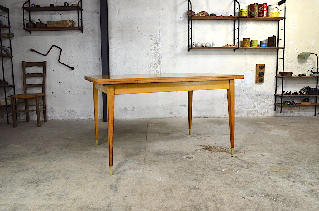 Table pierrette oak clear vintage 1960