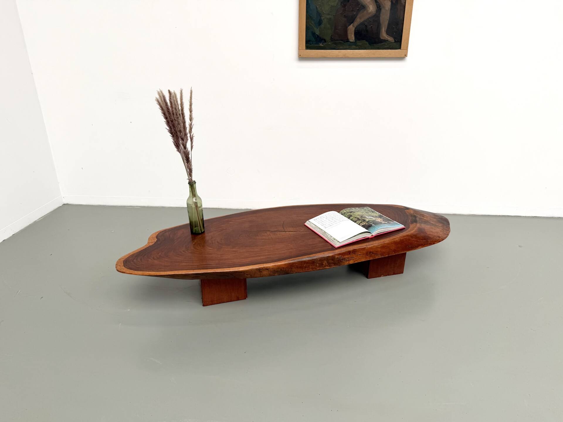 Organic Coffee Table "Slab" in Solid Exotic Wood