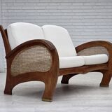 1970s, Danish 2-seater sofa by Klaus Wettergren, cotton fabric, teak wood.