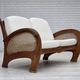 1970s, Danish 2-seater sofa by Klaus Wettergren, cotton fabric, teak wood.