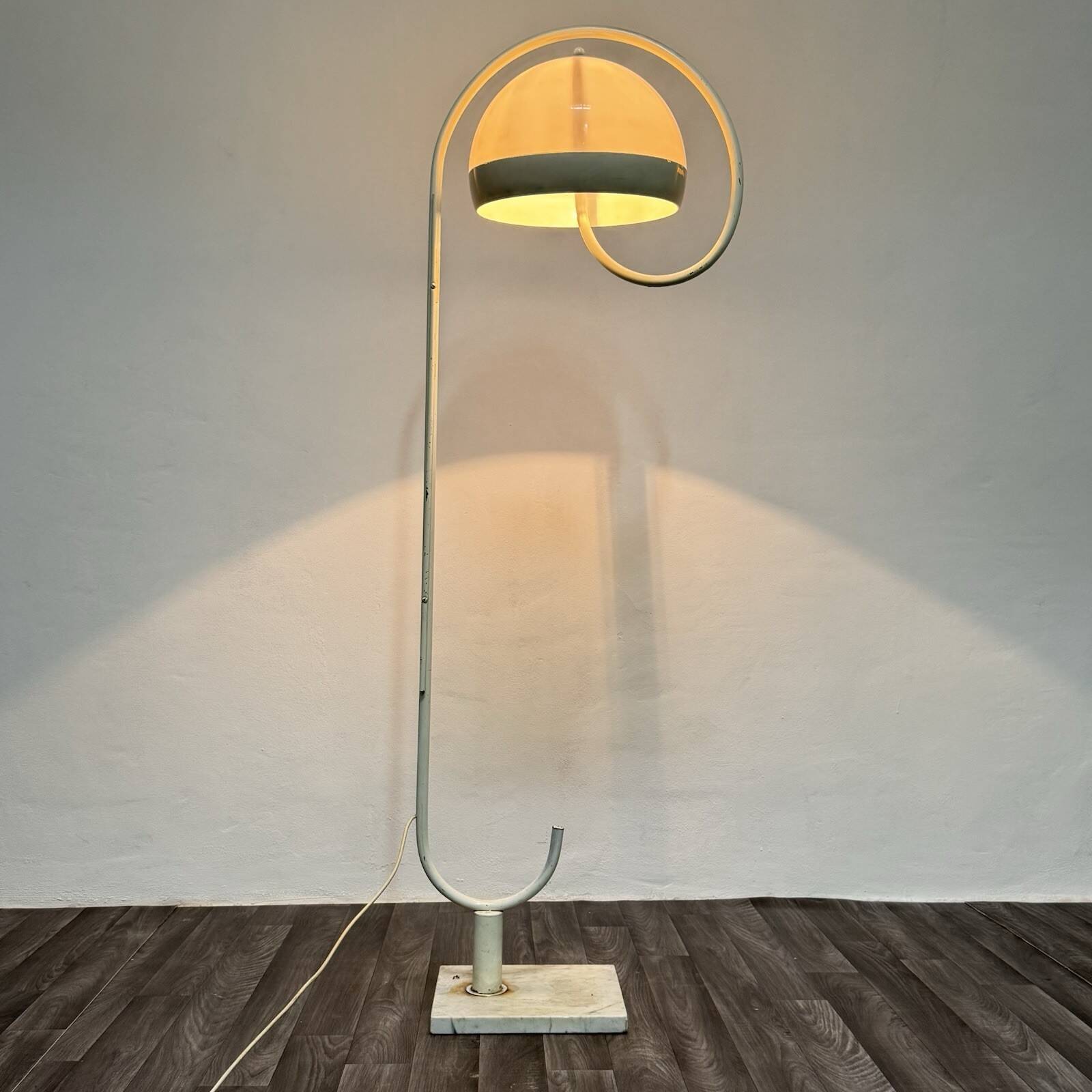 Harvey Guzzini floor lamp Space Age with marble base 1970s design