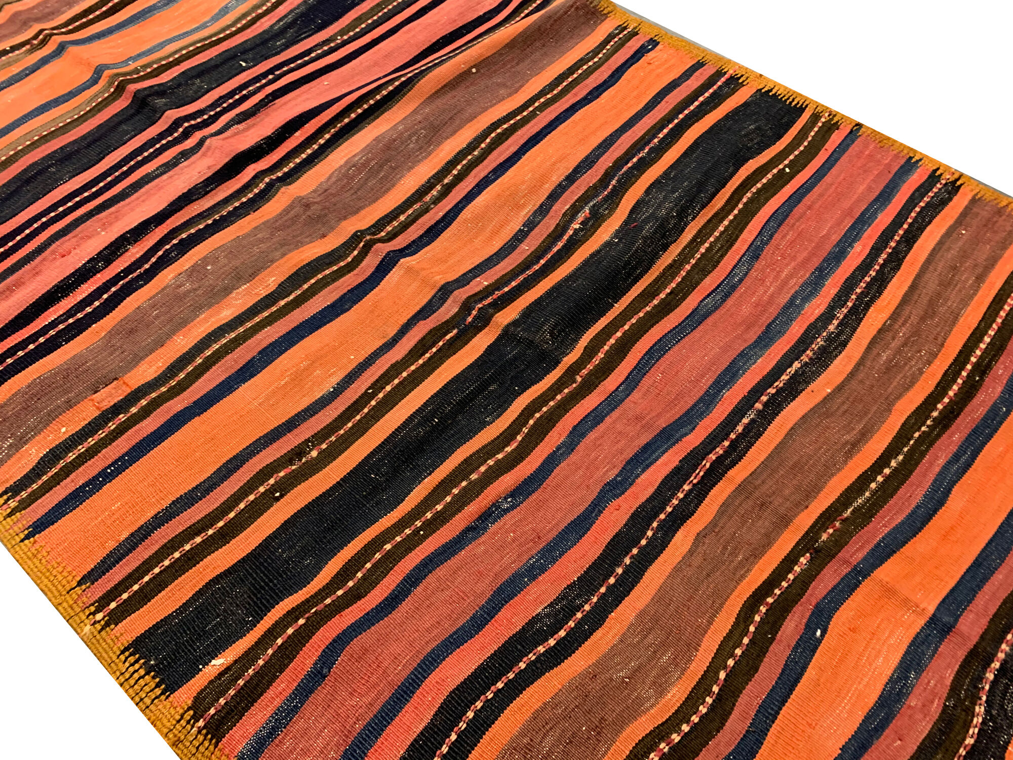 Vintage persian kilim rug- handmade oriental flat-weave rug- 125x363cm