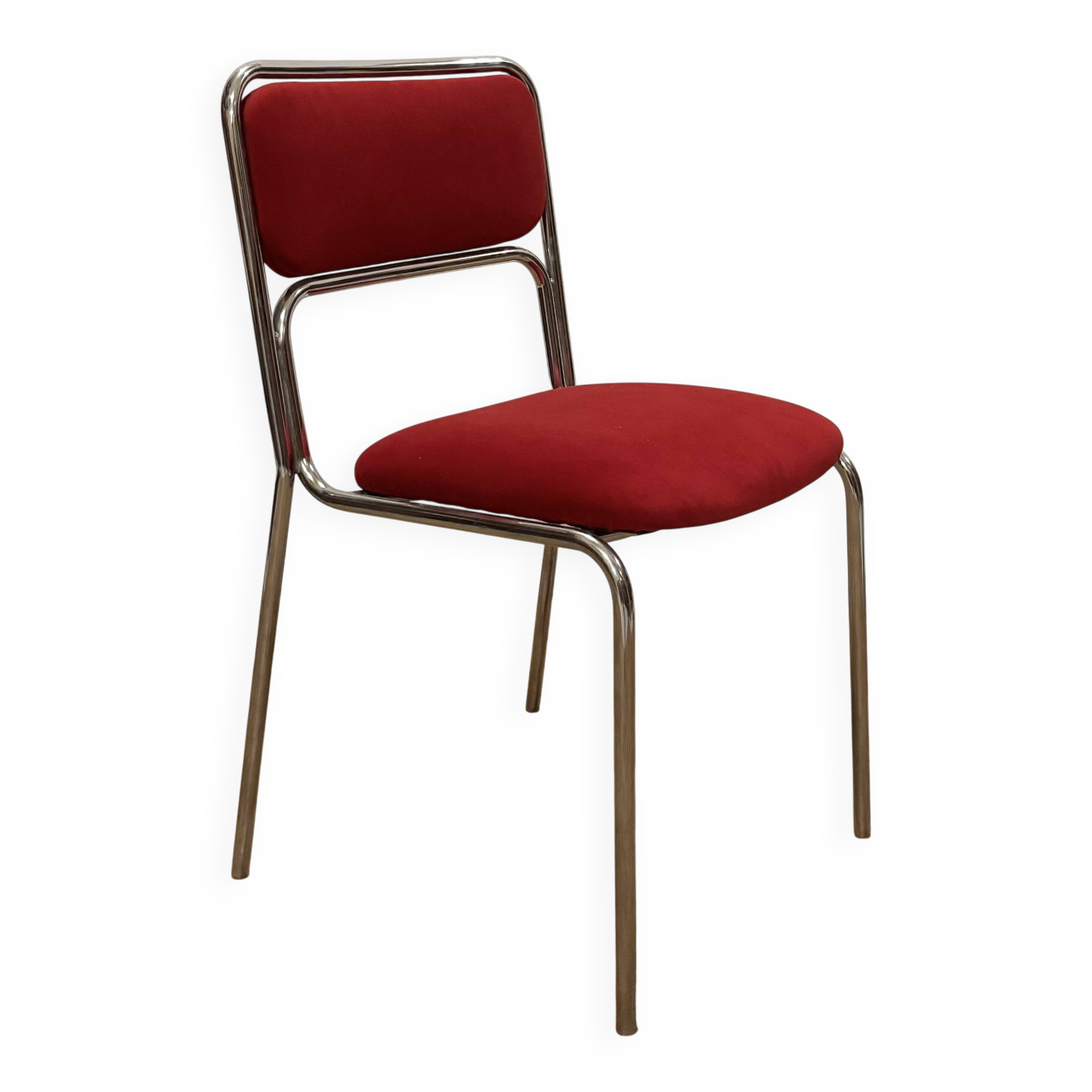 1970s chrome metal chairs, reupholstered