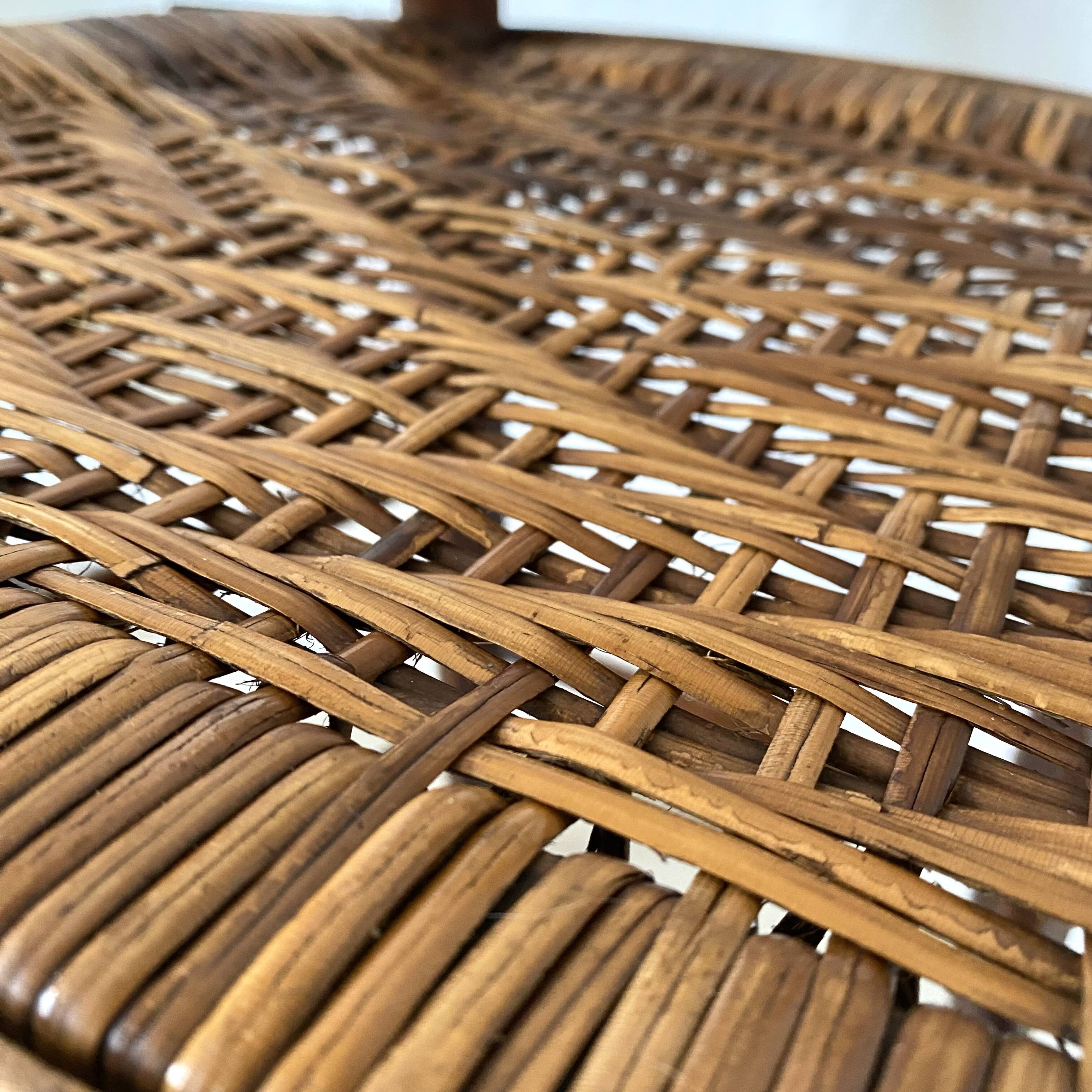 Rattan cane wooden chair