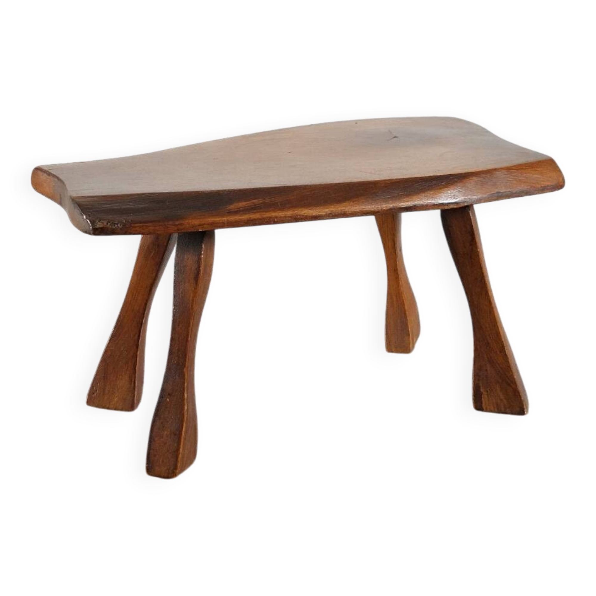 Vintage wooden brutalist milk stool