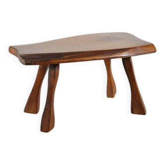 Vintage wooden brutalist milk stool