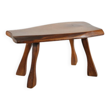 Vintage wooden milk stool in brutalist style