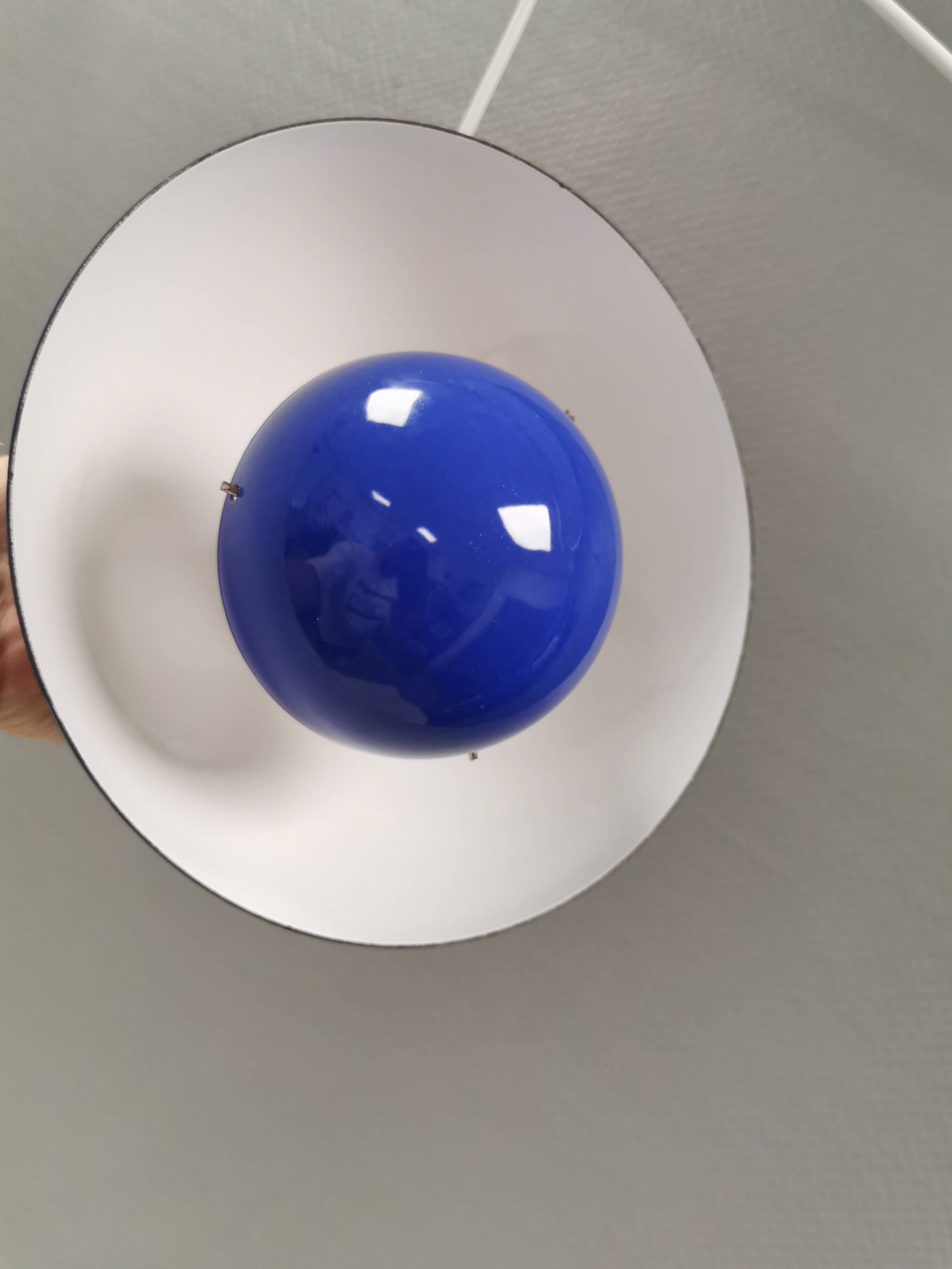 Vintage Verner Panton Flowerpot VP1 Enamel Hanging Lamp, Danish Design