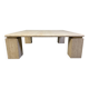 Vintage square four legged travertine coffee table, 1970s
