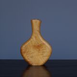 Maple Wood and Glass Sculptural Vase, 1980