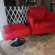 XXL Set Red Leather House - sofa, armchair and 2 poufs