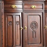 China buffet stained glass Art Nouveau 1900 vintage