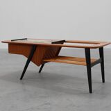 Coffee Table model 210, teak wood and ceramic,by Alfred Hendrickx, Belform