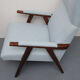 1950s highjack armchair light blue, completly restored