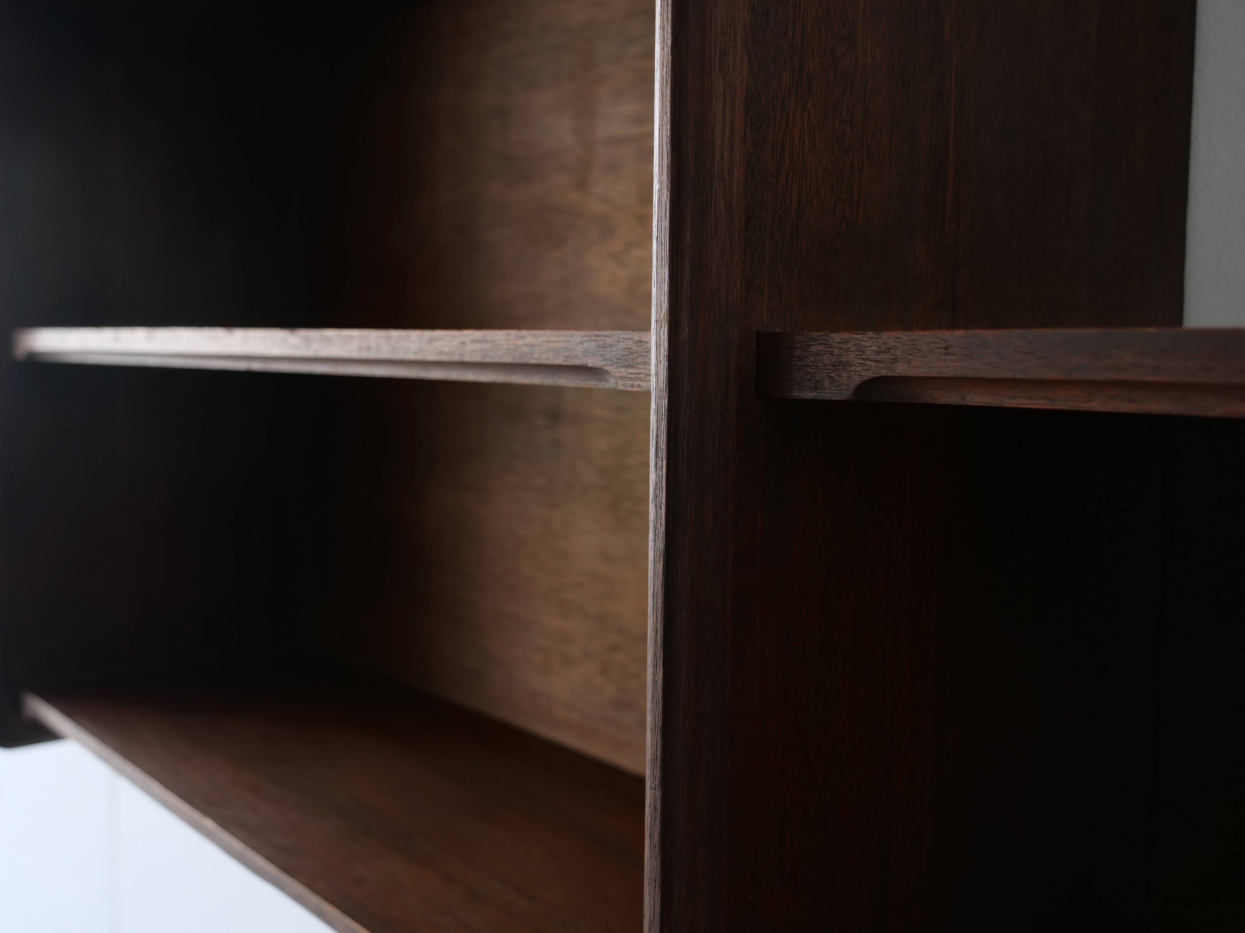Art deco wall shelf in solid wood