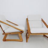 Paire de fauteuils de salon en pin danois vintage