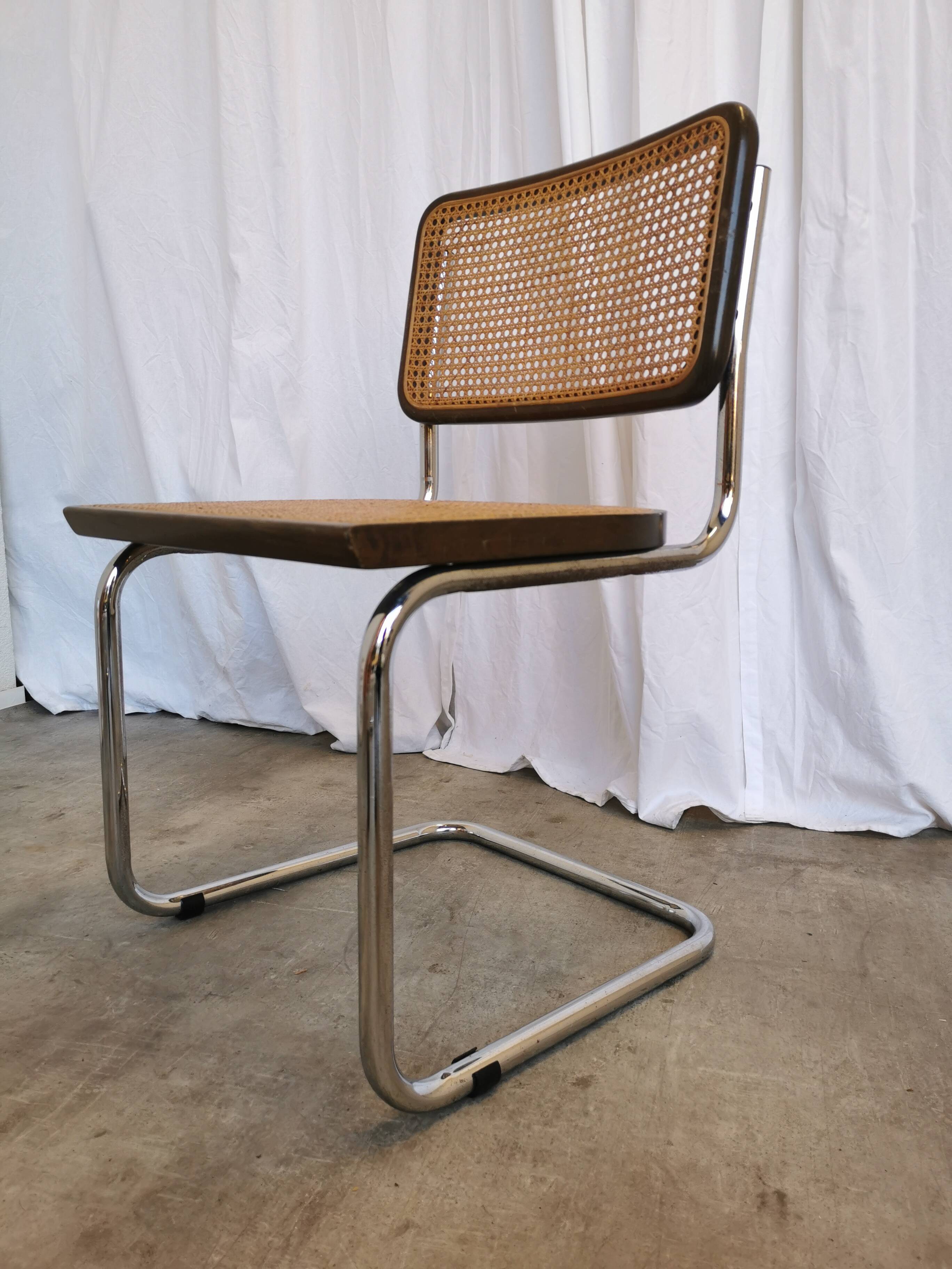 Vintage Cesca Cane Chair: 1970s Italian Mid-Century Modern Dining Office Ch