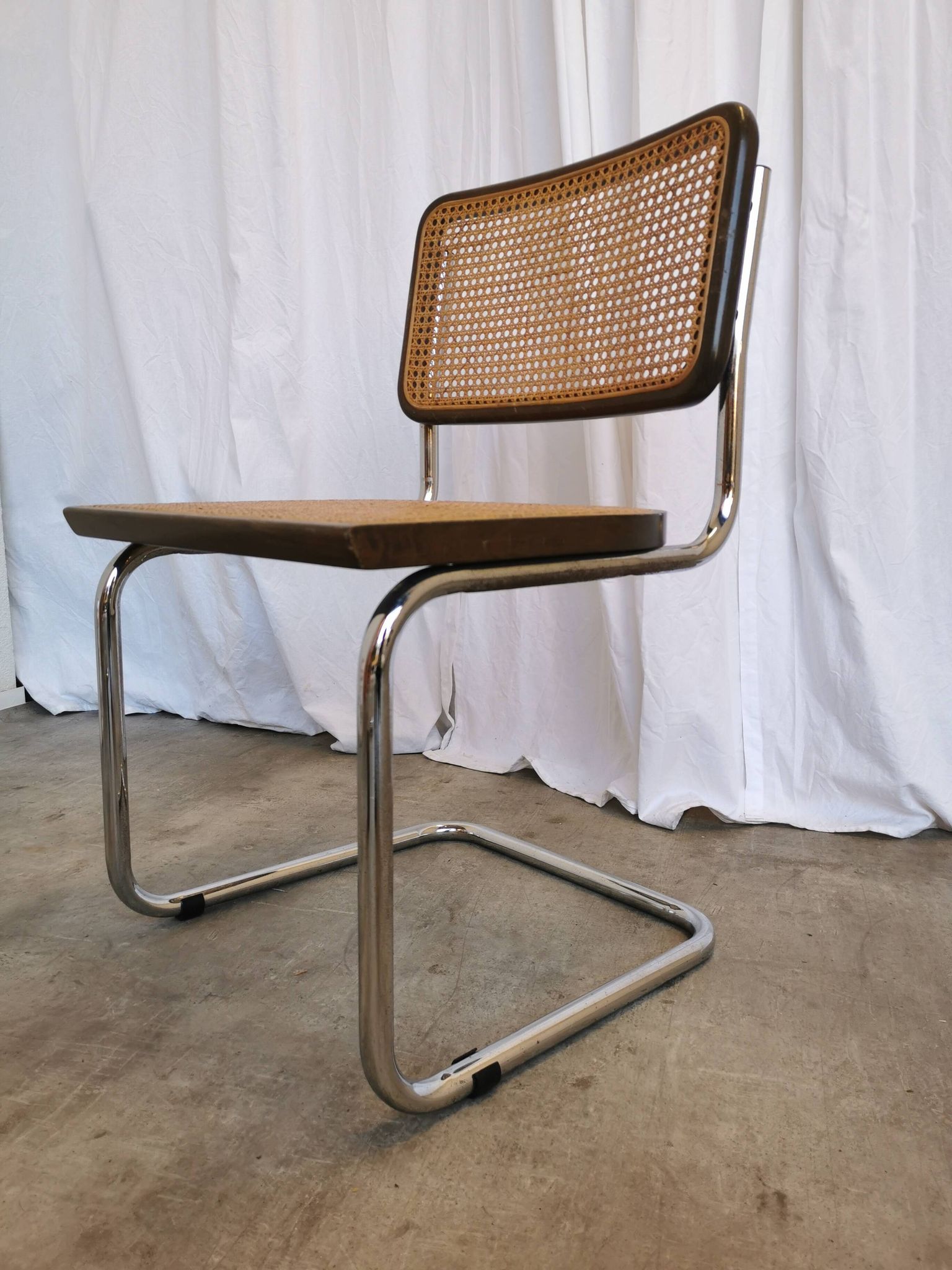 Vintage Cesca Cane Chair: 1970s Italian Mid-Century Modern Dining Office Ch